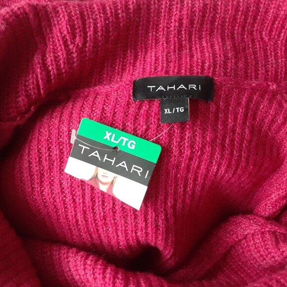 NWT Tahari Merino Wool Cowl Neck Sweater XL - Picture 6 of 8